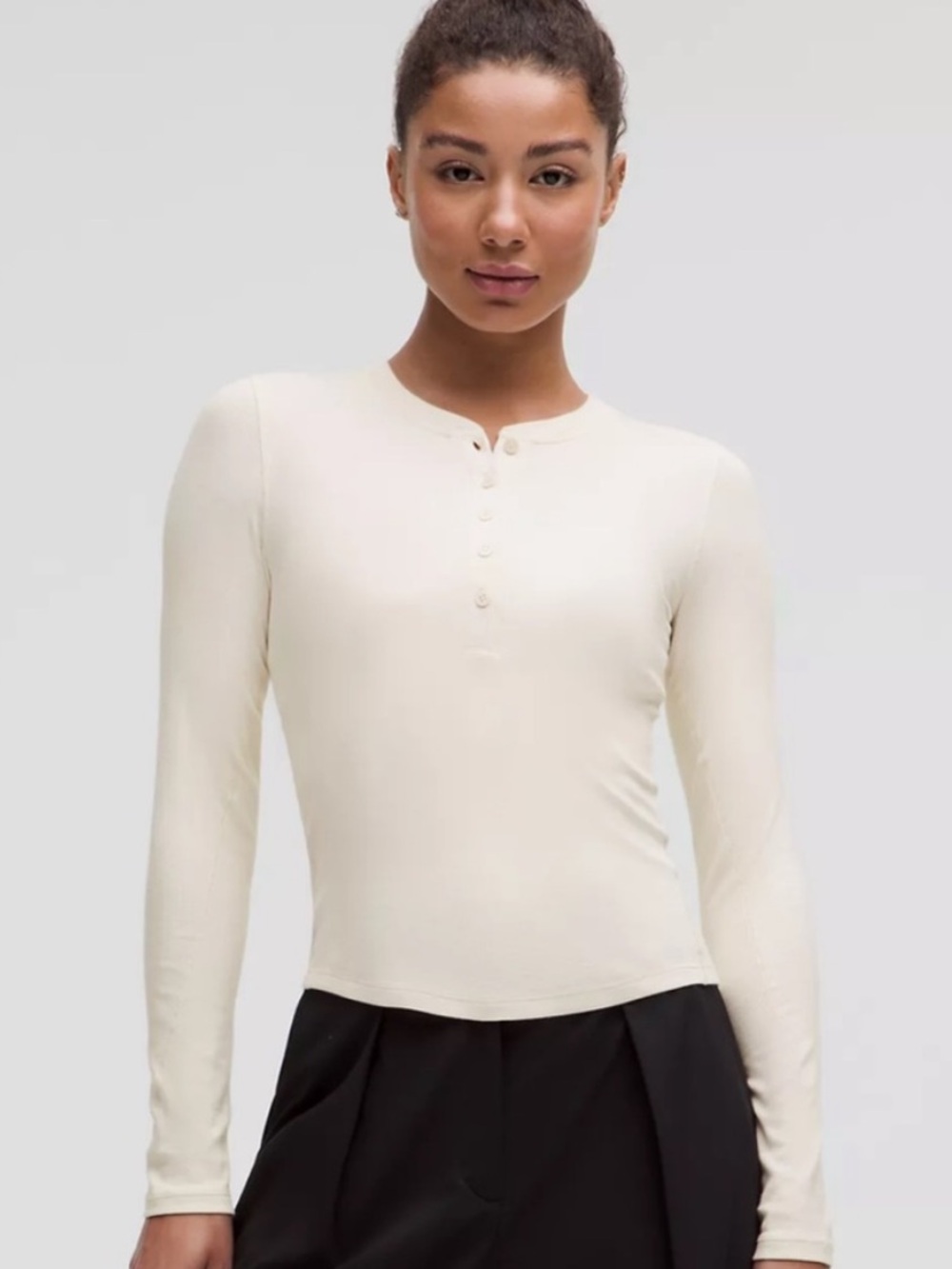 Lululemon Hold Tight Long-Sleeve Henley Light Ivory
